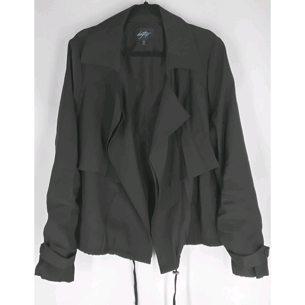 Daytrip Open Front Short Jacket Black Size Medium Cinch Waist